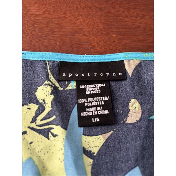 Apostrophe Ladies Floral Sleeveless Silky Tank Sz L 14/16 - Picture 3 of 6